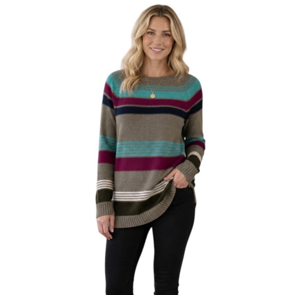 American Living Multicolor Knit Long Sleeve Sweater Top, M